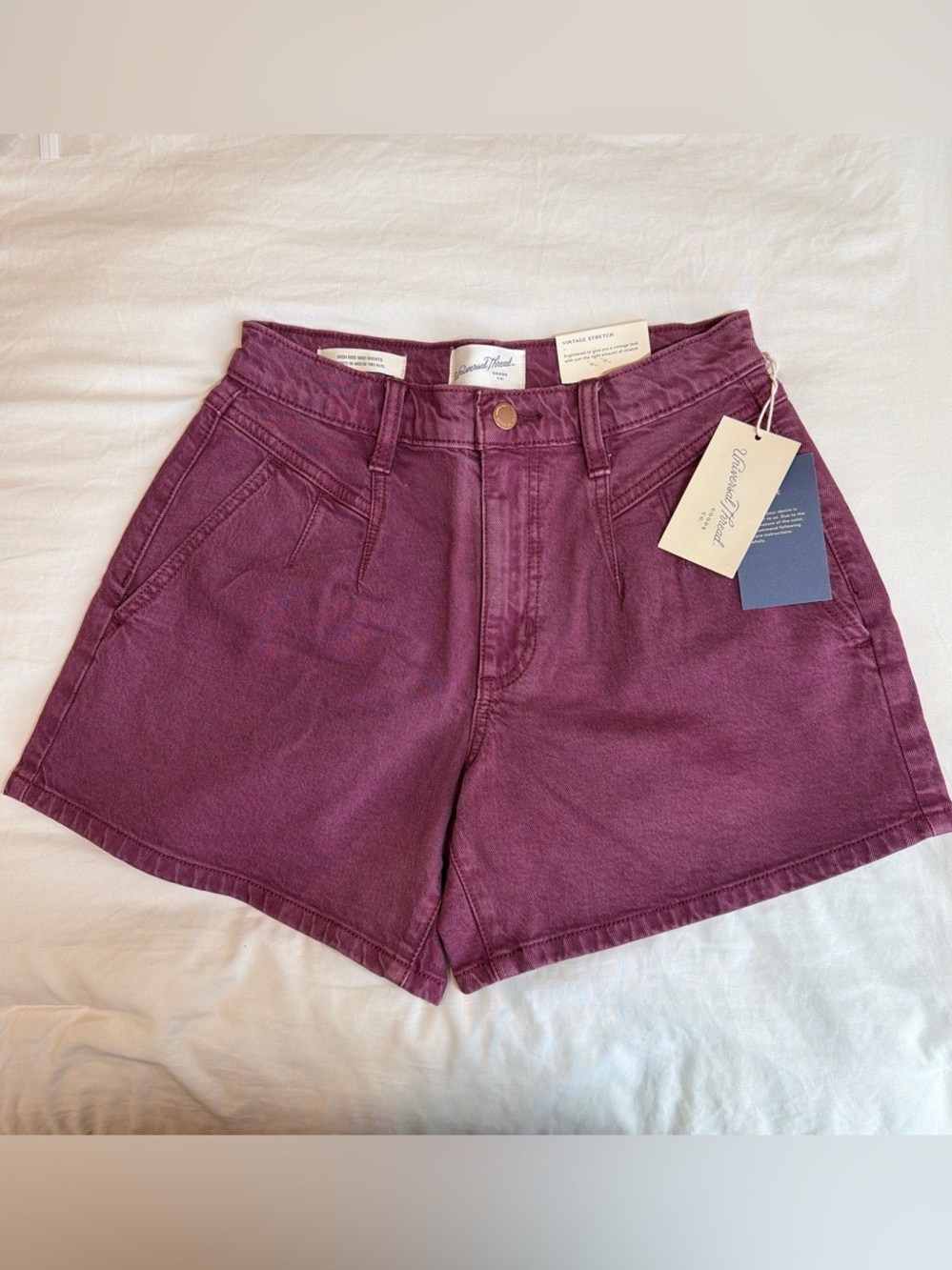 Universal Thread Deep Plum Cotton High Waist Denim Shorts